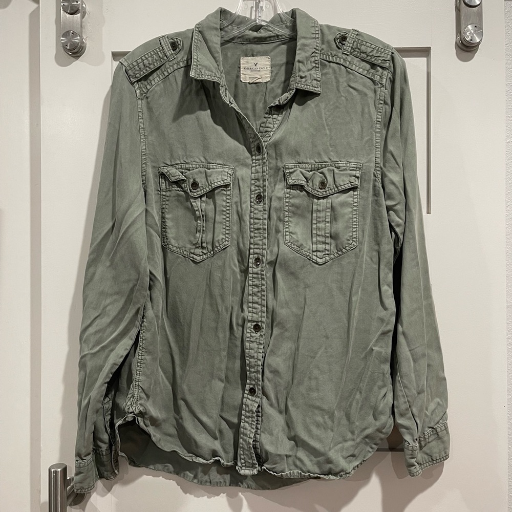 Green flannel style button up